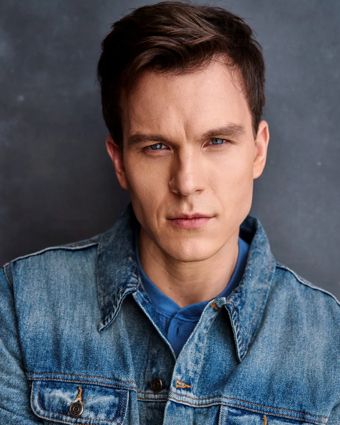 Steven Roderick Jurich in a denim jacket, level and direct to camera