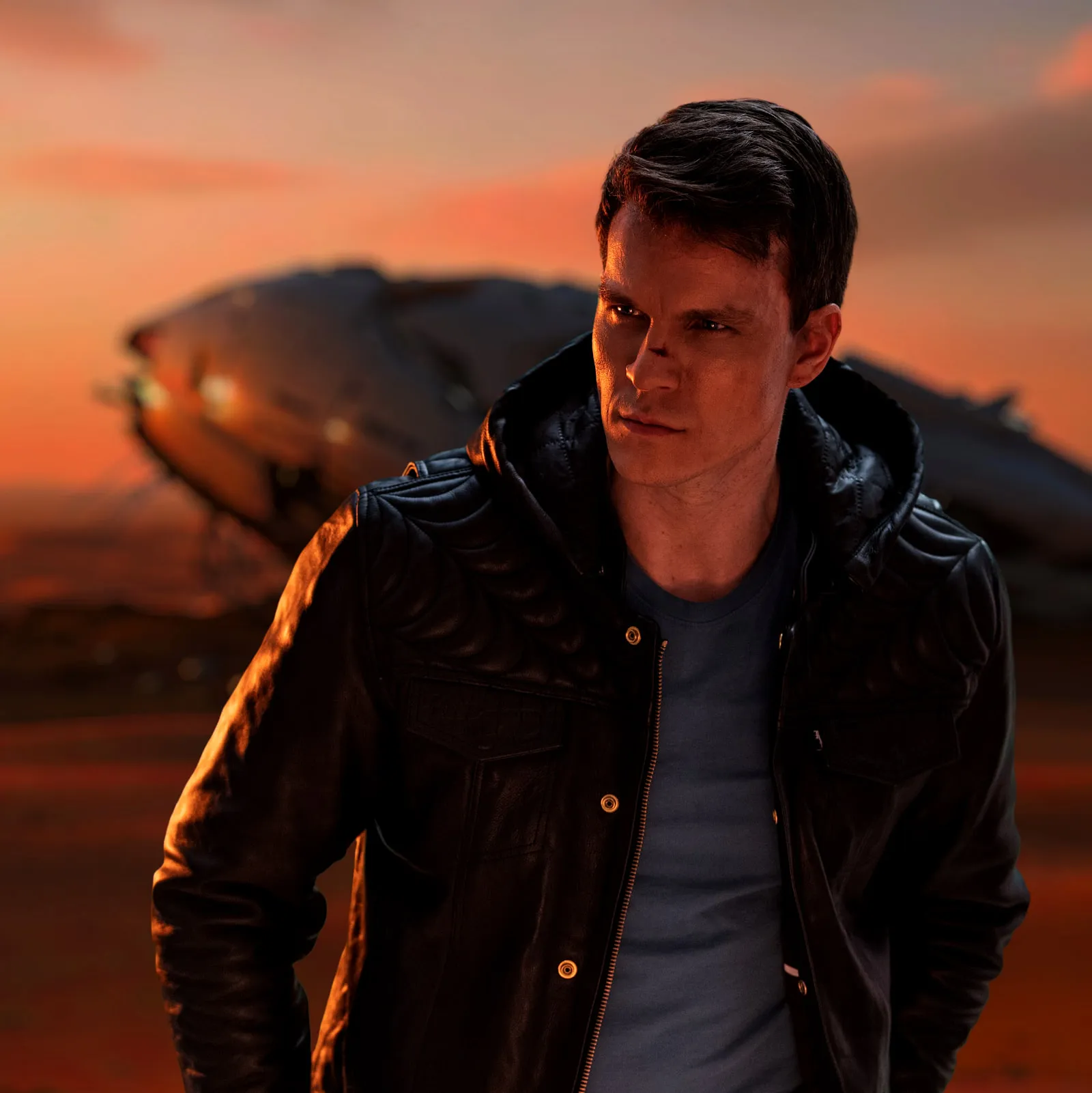 Dry Horizon — One Kareth walking clear of the wreck at sunset