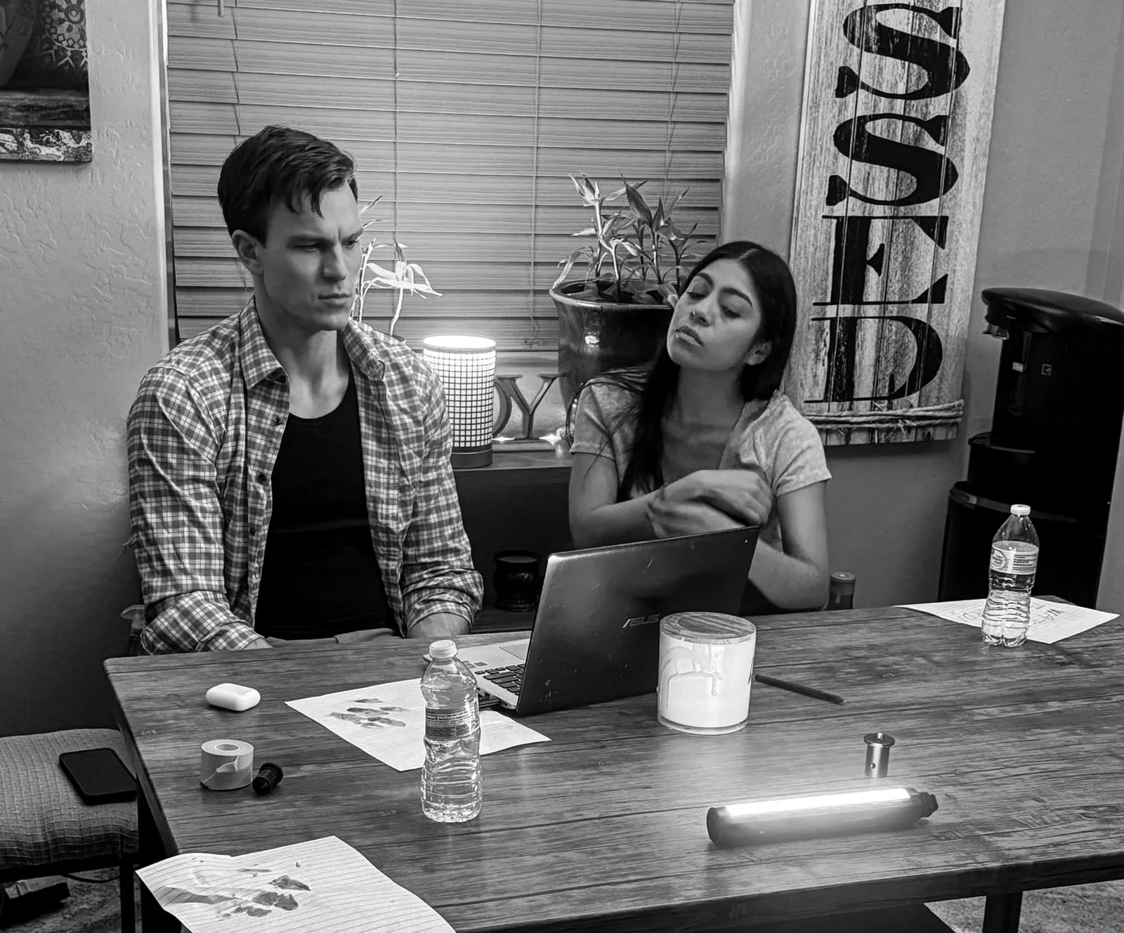 Or Death, behind the scenes — across the table from a scene partner, mid-take